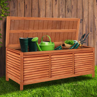 Gardeon outdoor storage bench box/seat 210l wooden 3