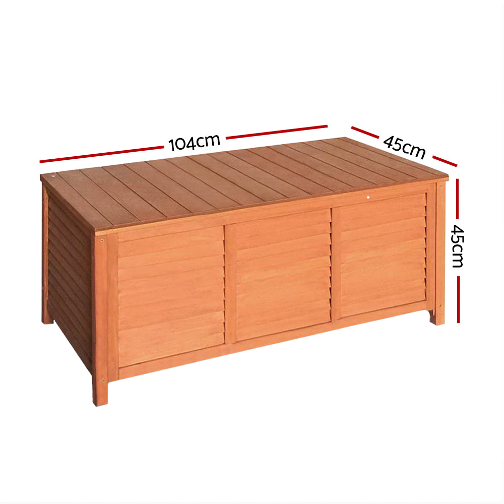 Gardeon outdoor storage bench box/seat 210l wooden 6