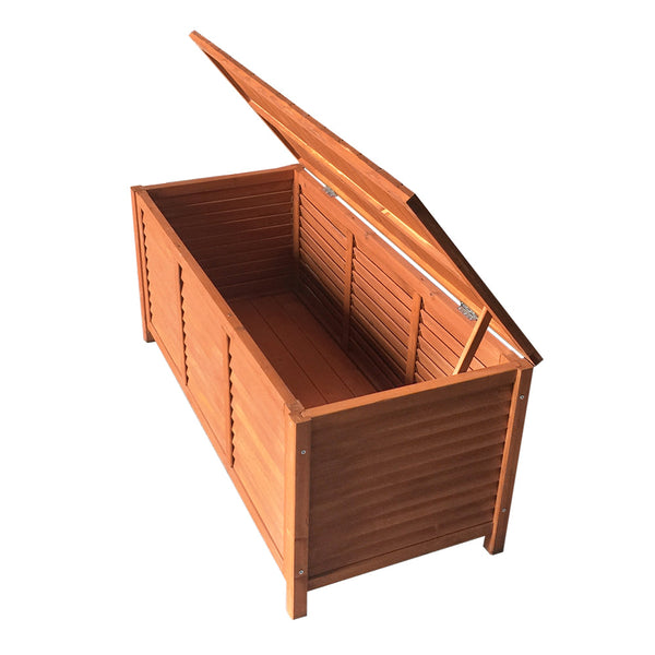 Gardeon outdoor storage bench box/seat 210l wooden 1