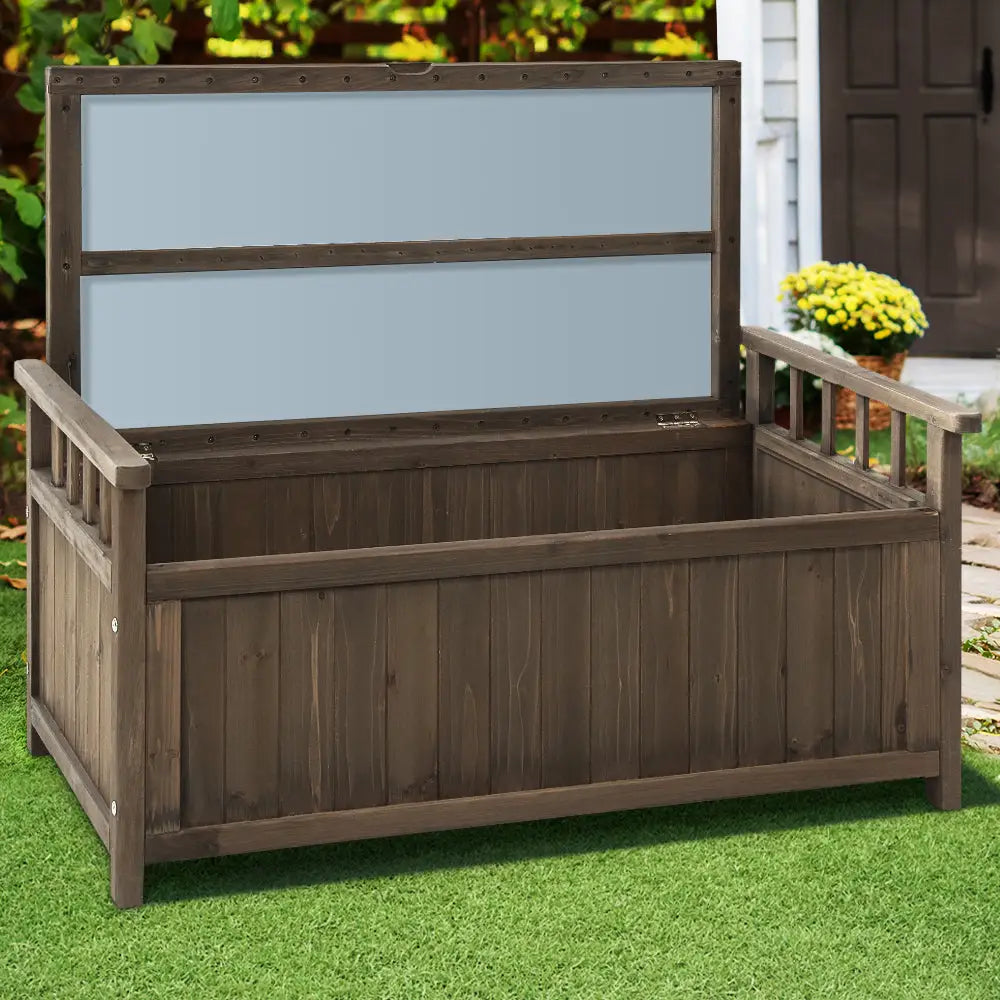 Gardeon outdoor storage box bench with blue topnavigationbarical or brown