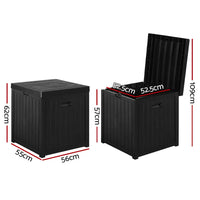 Gardeon outdoor storage box set - 2 piece, 195l black