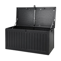 Gardeon outdoor storage box 270l lockable garden bench - grey or black 10