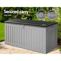 Gardeon outdoor storage box 270l lockable garden bench - grey or black 7