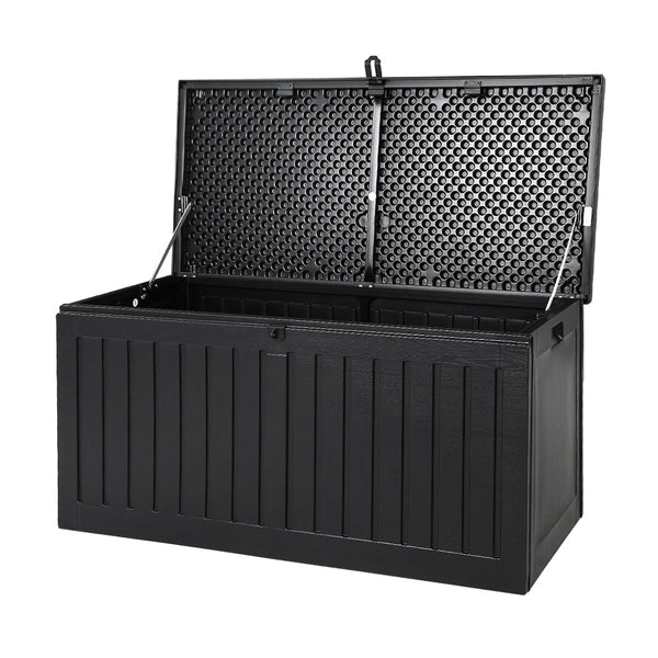 Gardeon outdoor storage box 270l lockable garden bench - grey or black 2