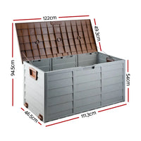 Gardeon 290l lockable outdoor storage box with lid and handles