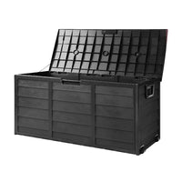 Gardeon outdoor storage box 290l lockable, wooden storage box with lid