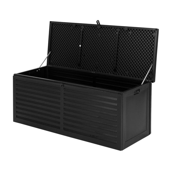 Gardeon outdoor storage box 390l lockable garden bench - grey or black 2