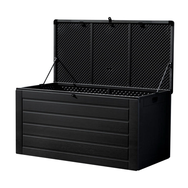 Gardeon outdoor storage box 680l lockable garden bench - grey & black or all 2