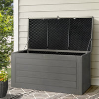 Gardeon outdoor storage box 680l lockable garden bench - grey & black or all 3