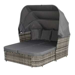Gardeon outdoor day bed with canopy - grey