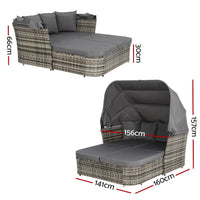 Gardeon outdoor day bed with wicker day bed dimensions