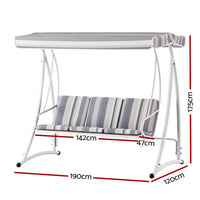 Gardeon white and grey stripe seat canopy swing chair