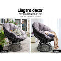 Gardeon outdoor wicker papasan chairs x2 with table - elegant addition to outdoor furniture