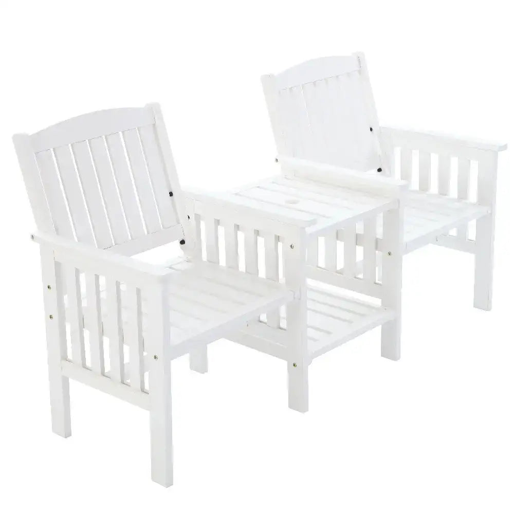 Gardeon outdoor wooden loveseat table chairs patio 3