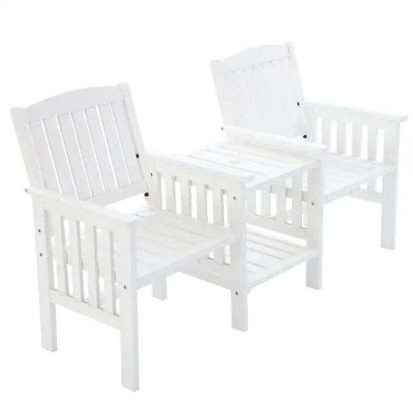 Gardeon outdoor wooden loveseat table chairs patio 3