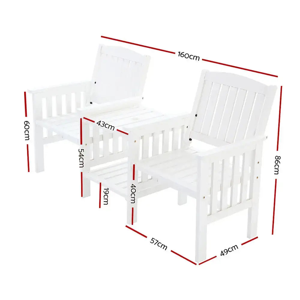 Gardeon outdoor wooden loveseat table chairs patio 11