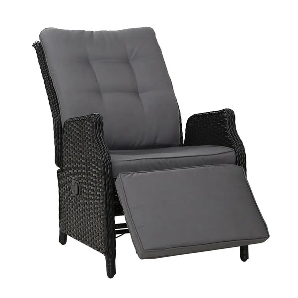 Gardeon wicker recliner chair with adjustable seat