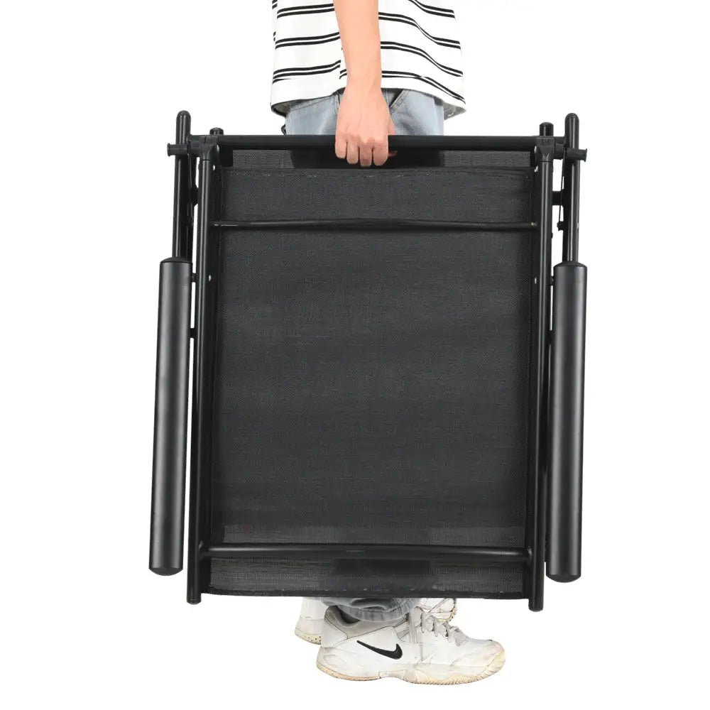 Gardeon sun lounger folding chair, black - ideal for small child