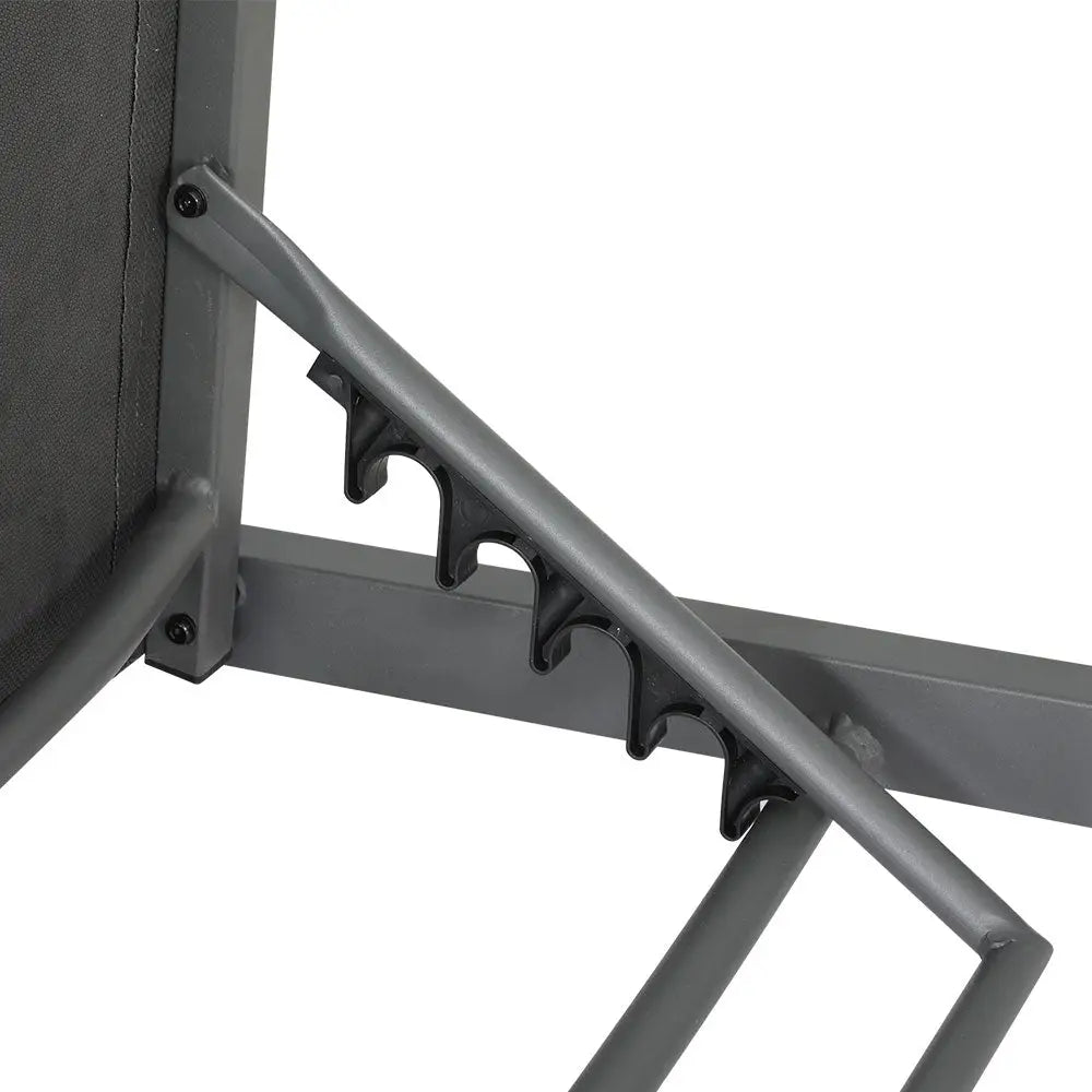 Adjustable wall mount for tv in gardeon sun lounge outdoor aluminium folding - dark grey textilene fabric