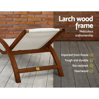 Gardeon sun lounge outdoor timber armchair - cream 4