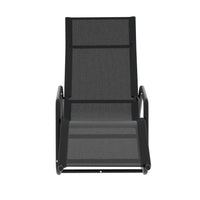 Gardeon rocking lounge chair with black mesh back and textilene fabric seat