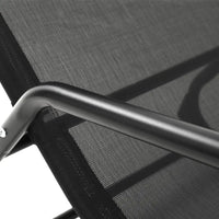 Gardeon rocking lounge chair outdoor - black with metal handle