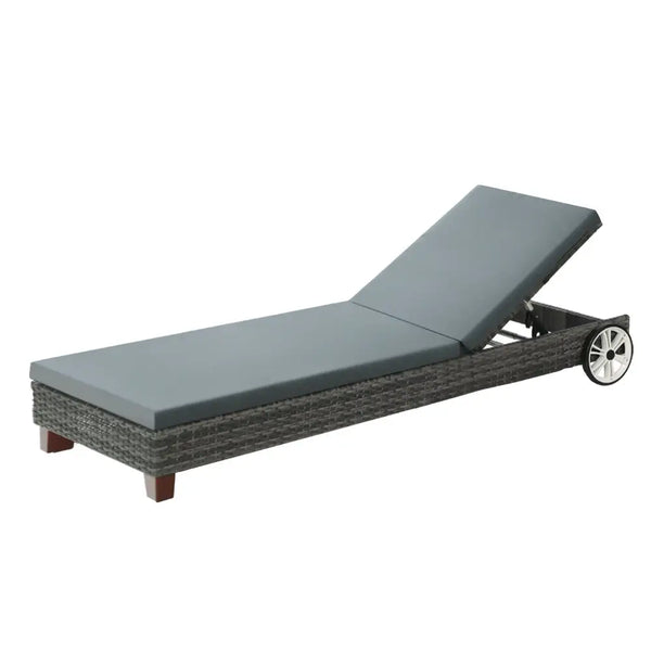 Gardeon sun lounge wicker day bed with wheels - a versatile outdoor furniture piece featuring smooth wheels