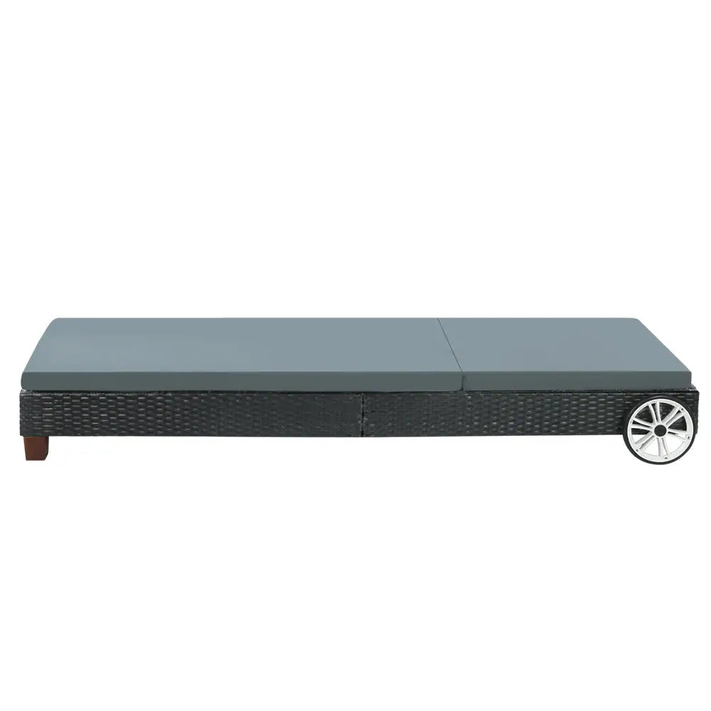 Gardeon sun lounge wicker day bed with wheels 3