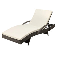 Gardeon sun lounge wicker outdoor chair adjustable seat cushion