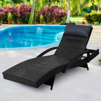 Gardeon sun lounge outdoor chair by pool with adjustable armrests