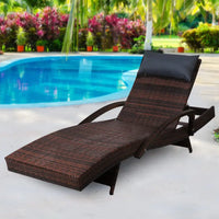 Gardeon sun lounge wicker outdoor chair near a pool