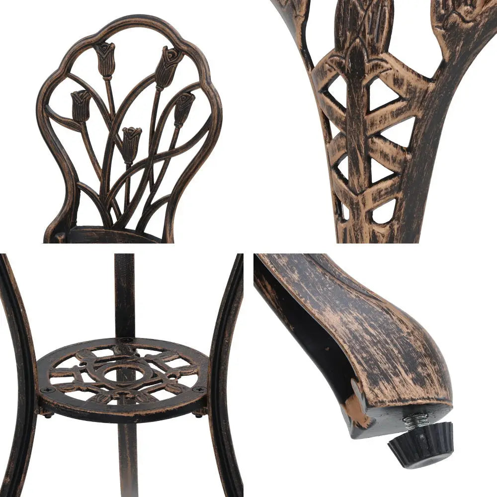 Gardeon tulip 3pc outdoor bistro set with tree design chairs