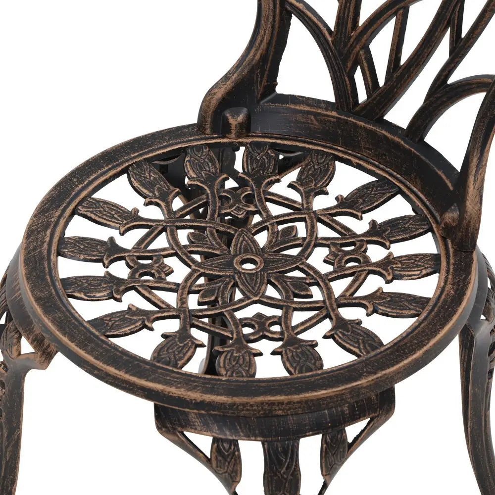 Gardeon tulip 3pc outdoor bistro set chair with floral design