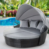 Outdoor day bed with canopy from gardeon wicker lounger patio furniture