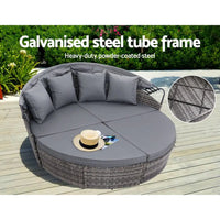 Outdoor day bed with hat on gardeon wicker lounger patio furniture