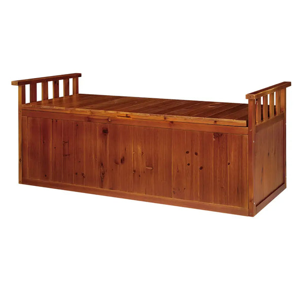 Gardeon wooden outdoor storage bench box 129cm (xl) - natural 1