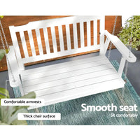 Gardeon wooden porch swing chair - 2 seater with plant in background