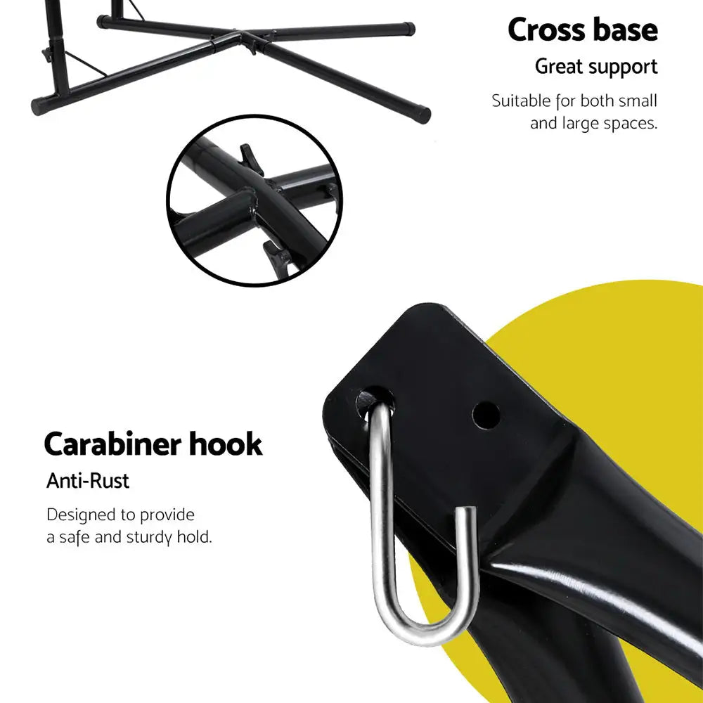 Gardeon hammock chair set with cable holder attached on cable