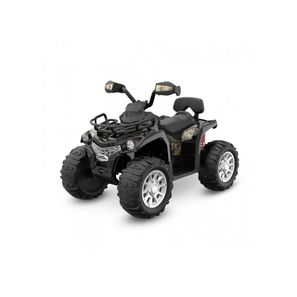 Black toy atv with white background - go skitz rover electric quad bike black