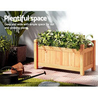 Wooden planter box with plants - greenfingers garden bed 60x30x33cm