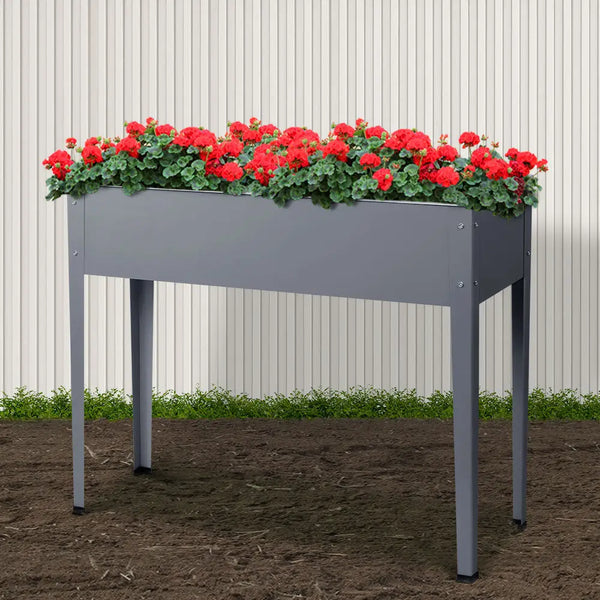 Greenfingers garden bed elevated 100x80x30cm planter box container galvanised 2