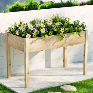 Greenfingers garden bed elevated wooden planter box - 120 x 60 80cm 2