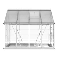 White greenfingers greenhouse with glass roof and aluminium frame - 248x189x200cm