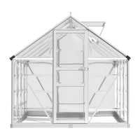 Greenfingers greenhouse with aluminium frame, glass door, and windows for vegetation blossom