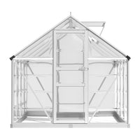 Greenfingers greenhouse with aluminium frame, glass door, and windows for vegetation blossom