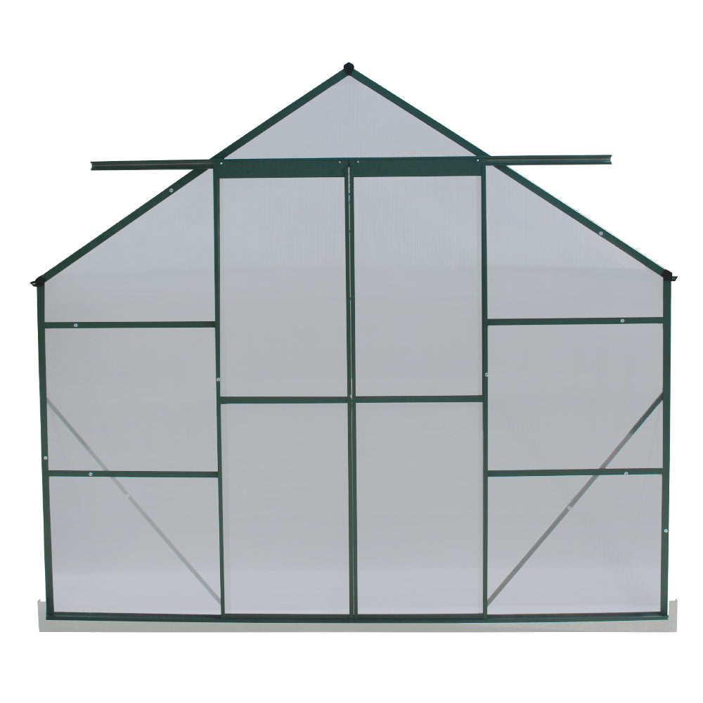Green fingers aluminium greenhouse with white roof, spacious and perfect for bearing fruit