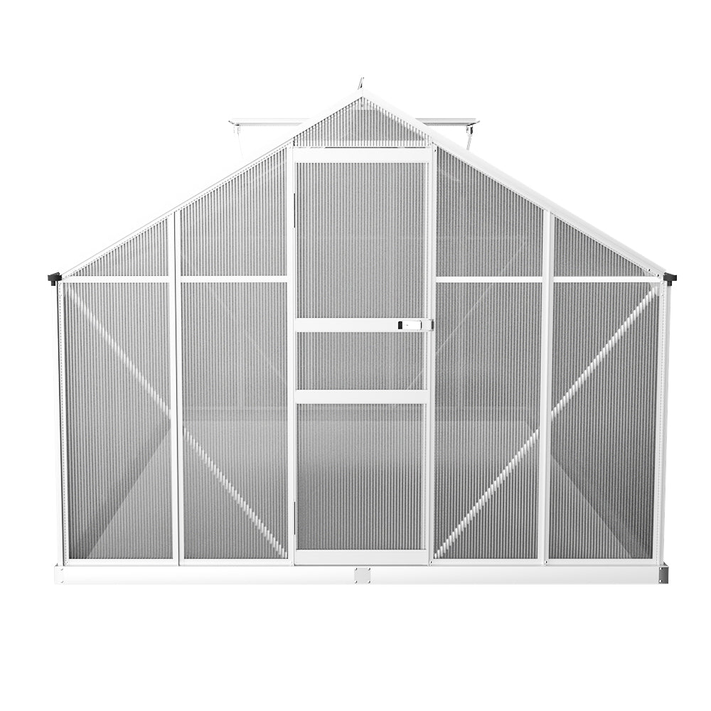 Greenfingers aluminium greenhouse with large roof for garden shed - 422x250x195cm
