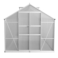 Greenfingers greenhouse double doors aluminium garden shed with roof & door - 410x250x226cm