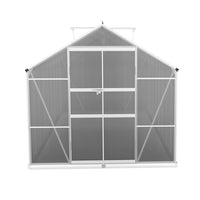 Greenfingers aluminium greenhouse with large window, double doors, 470x250x226cm