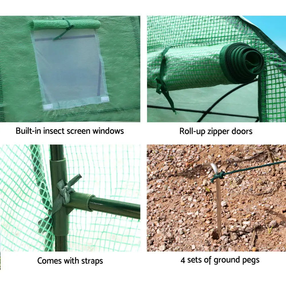 Greenfingers greenhouse garden shed storage lawn - 3 x 2 2m 5